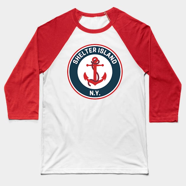 Vintage Shelter Island New York Baseball T-Shirt by fearcity